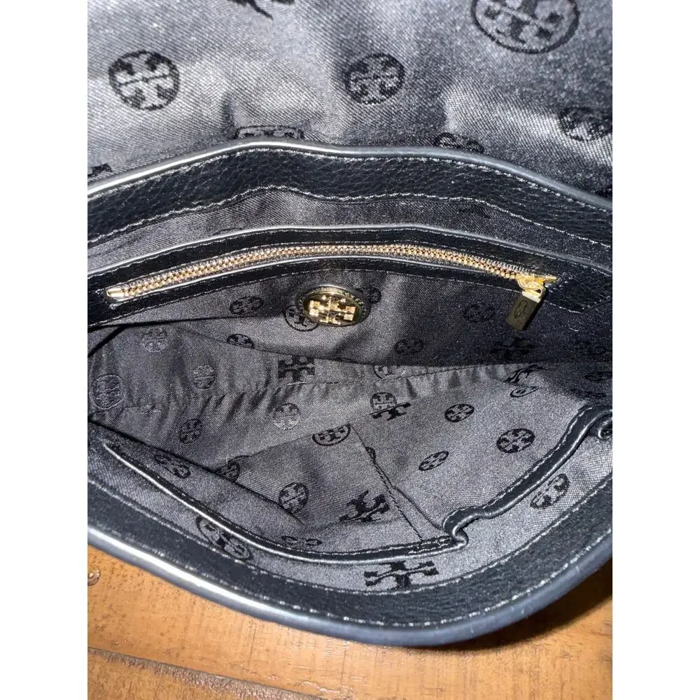 Tory Burch Black Leather Crossbody Bag with Tassels
